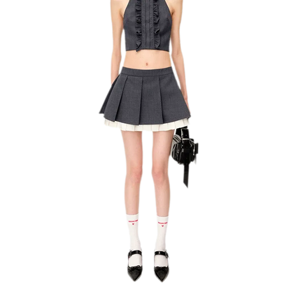 Wide Pleated A-Line Skirt