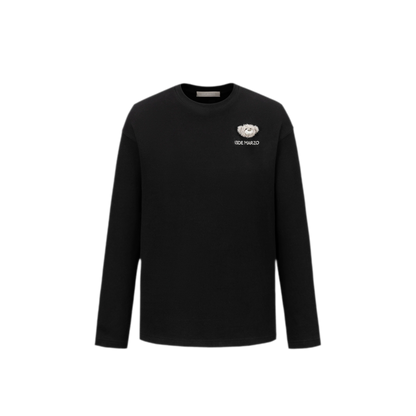 Embroidered Bear Crewneck T-Shirt