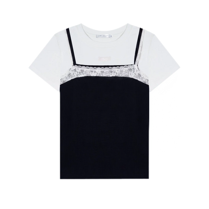 Lace Trim Layered Tee