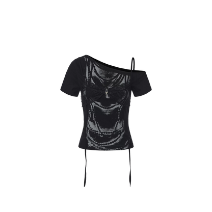Light Asia T-shirt with Lace and Print
