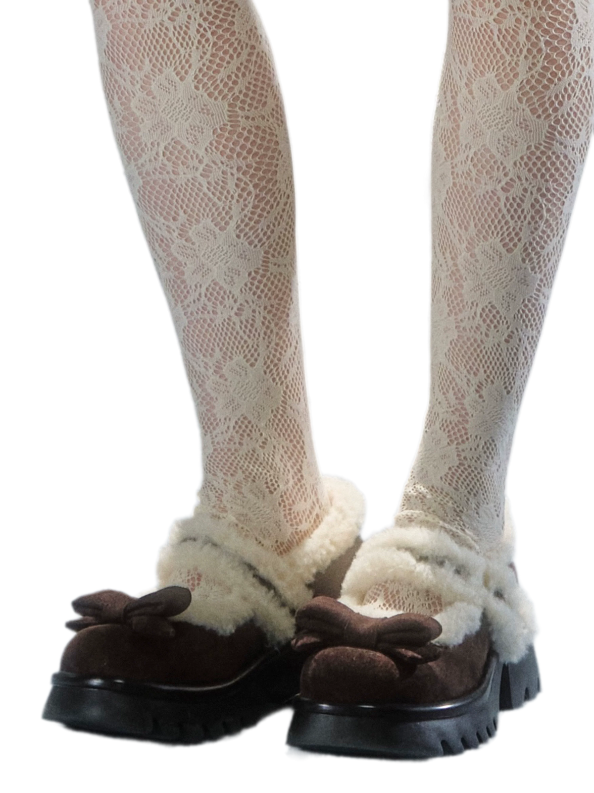 Plush Bow Platform Mary Janes