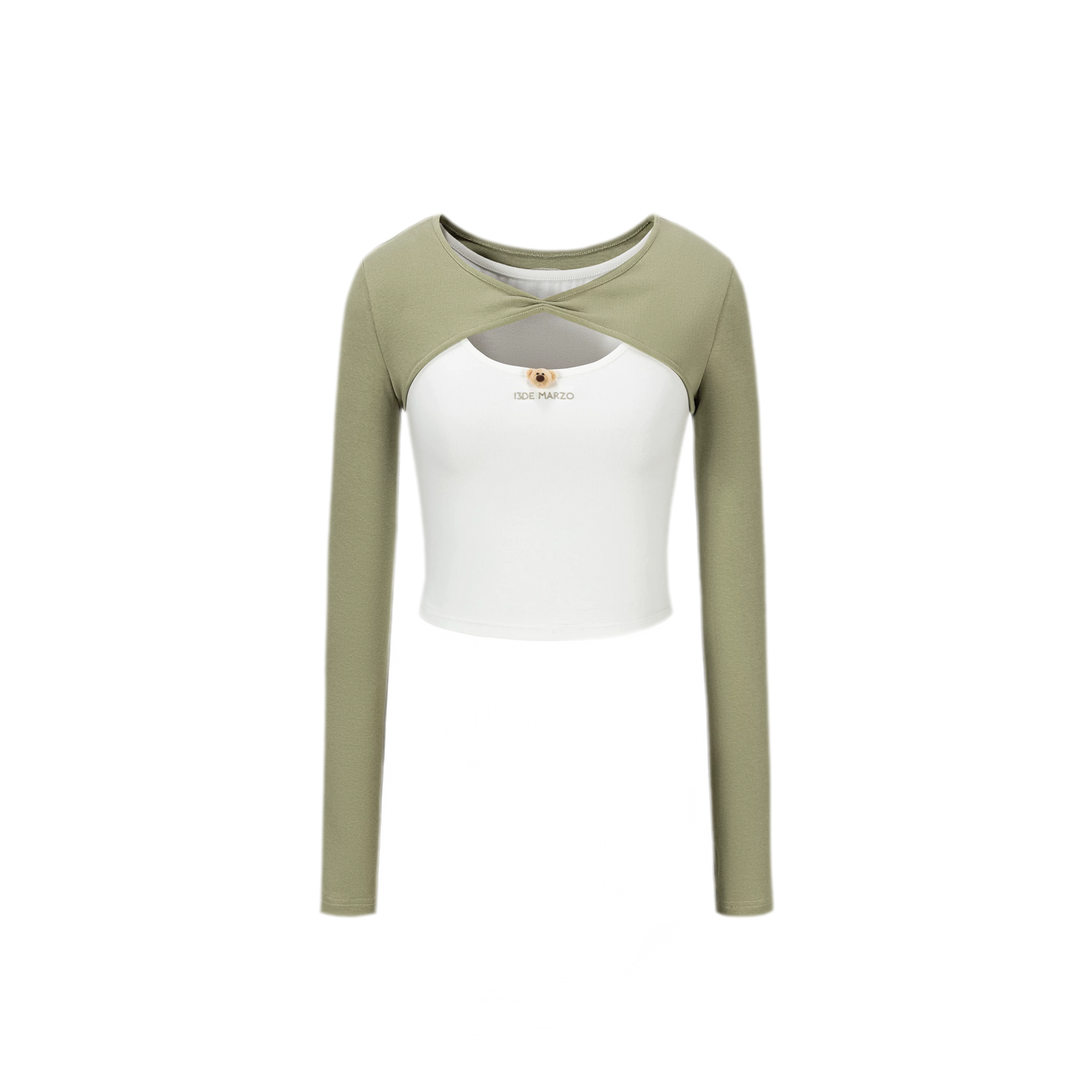 Knit Lace-Up Two-Piece Tee