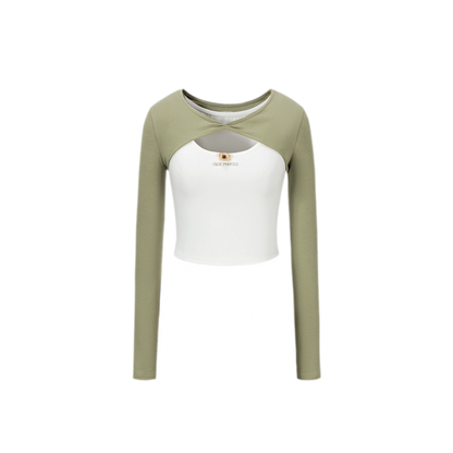 Knit Lace-Up Two-Piece Tee
