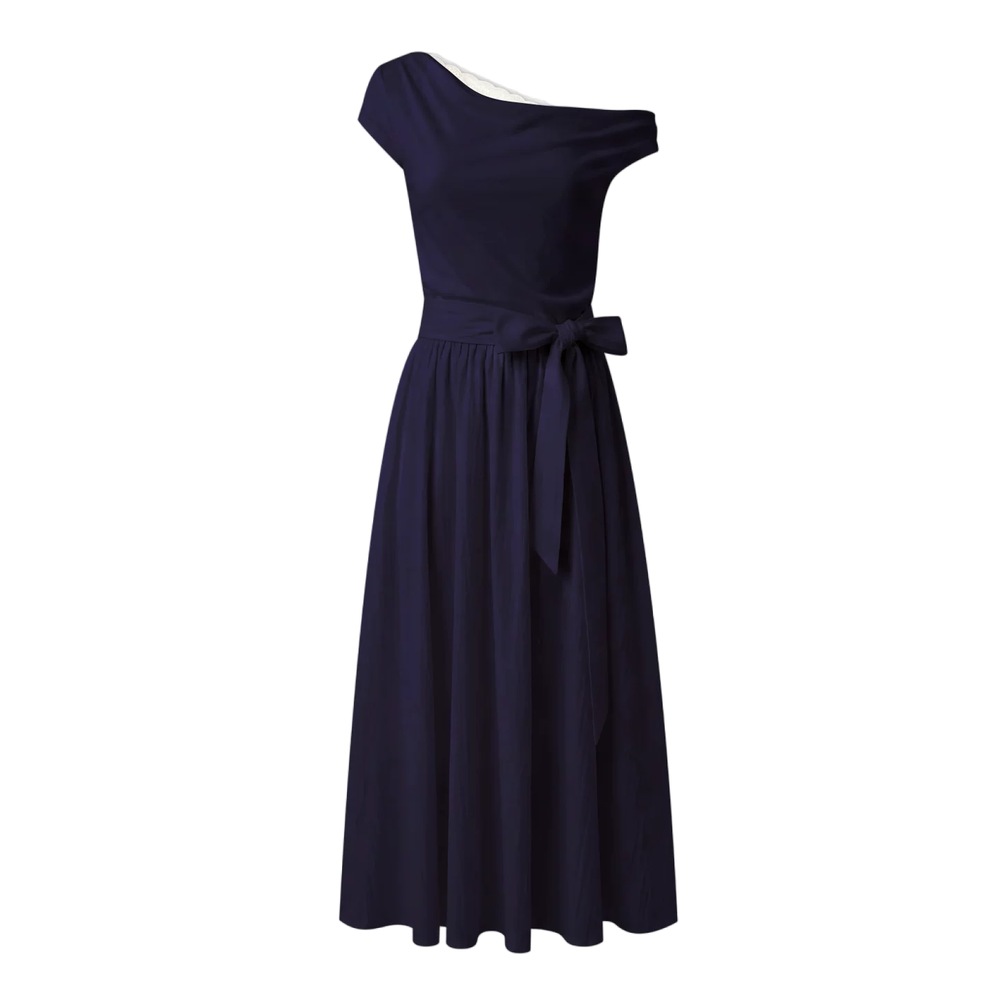 Lace-Trim Off-Shoulder Tie Dress