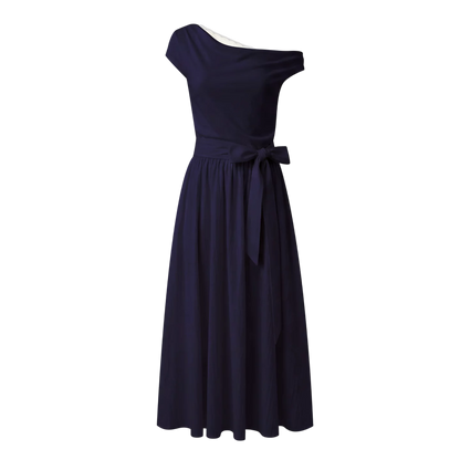 Lace-Trim Off-Shoulder Tie Dress
