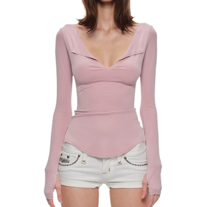 Modal Slim-Fit V-Neck Top