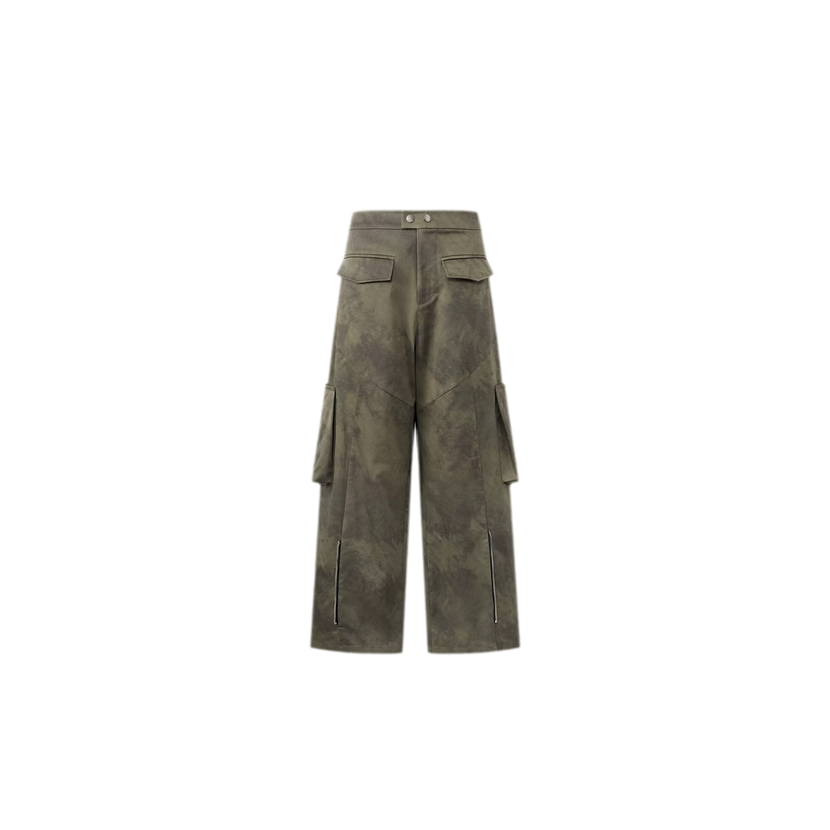 Washed Twill Wide-Leg Pants
