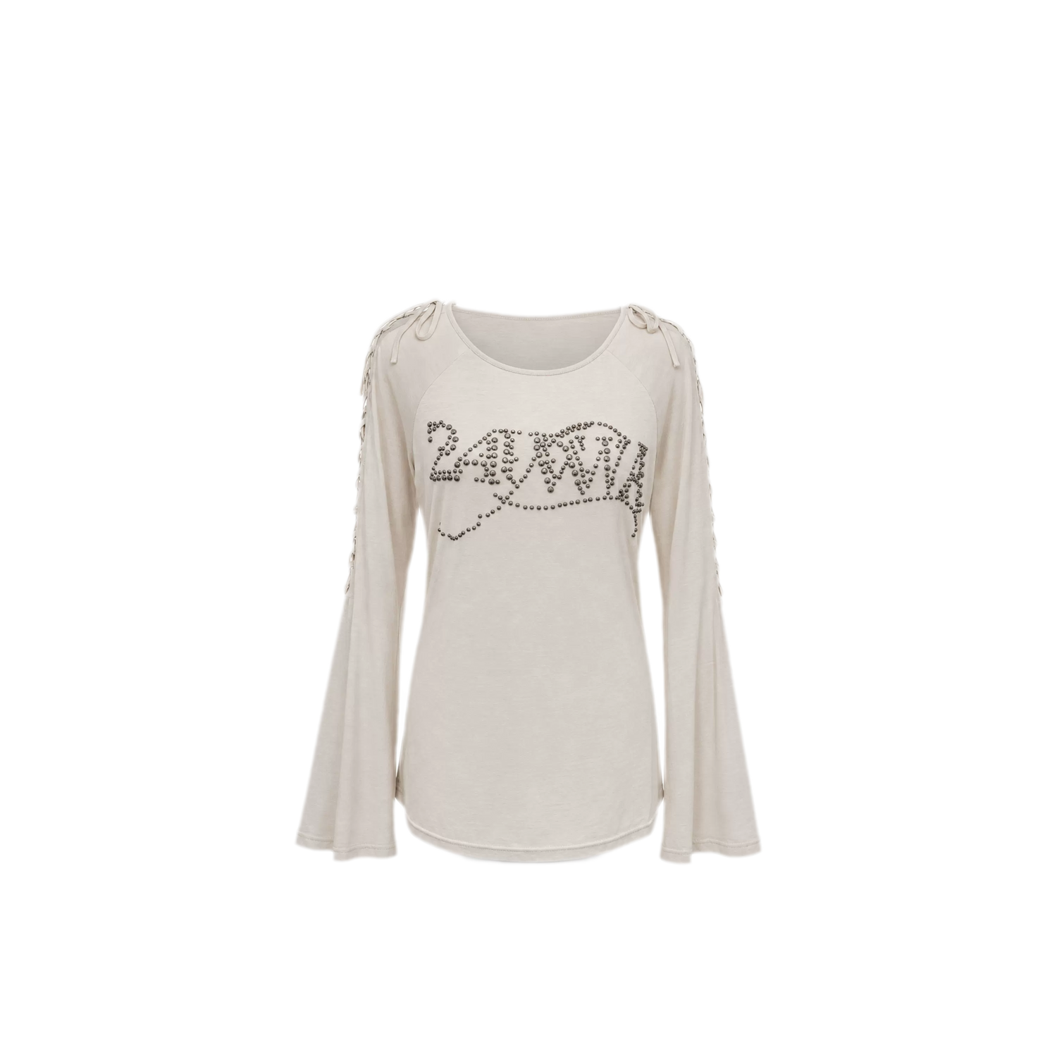 Rhinestone Strap Off-Shoulder T-Shirt
