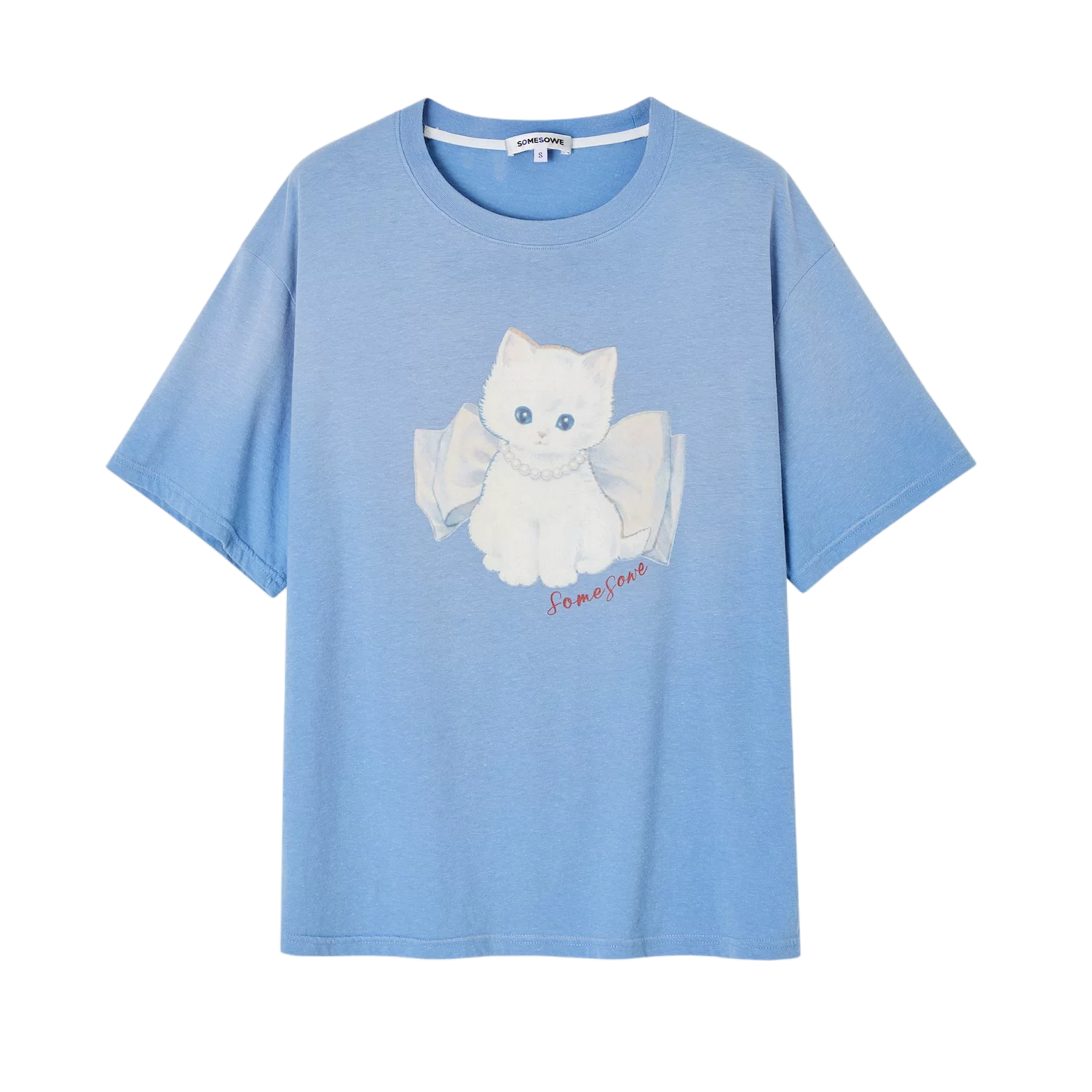 Bow Knot Kitten Short Sleeve T-shirt