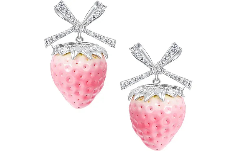 Strawberry Butterfly Statement Earrings