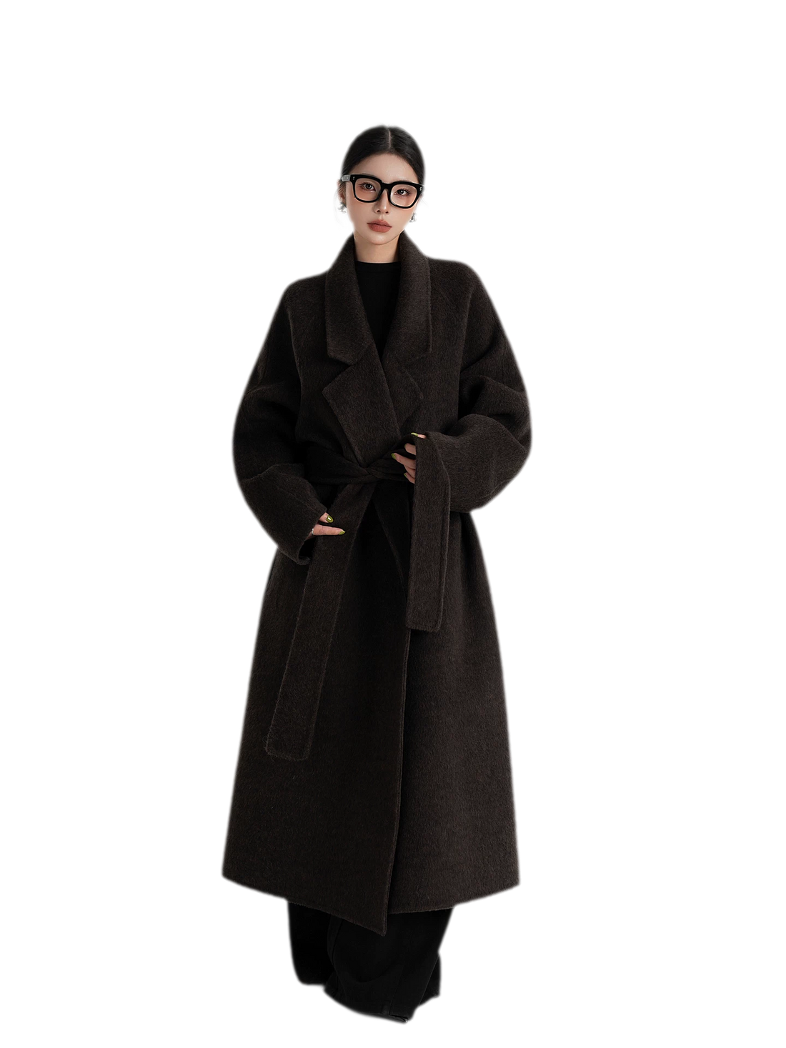 Wool Shawl Collar Wrap Coat