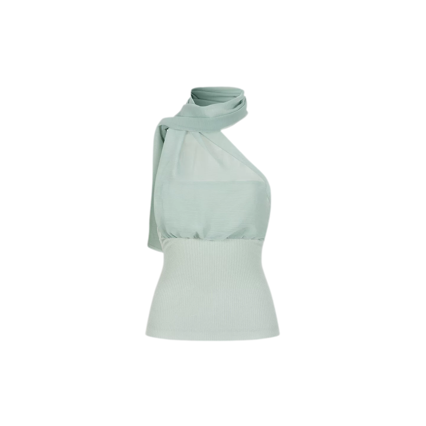 Mesh Scarf-style Tencel Knit Tube Top