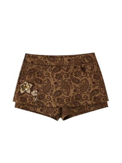 Besticktes Jeansjacken-Shorts-Set
