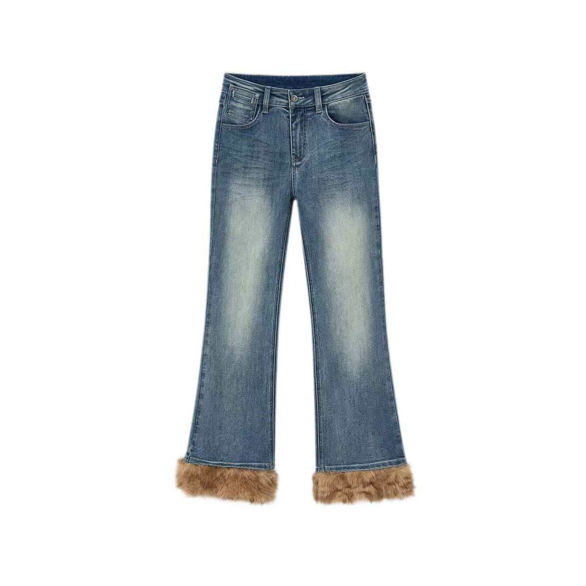 Vintage Washed Cropped Flare Jeans