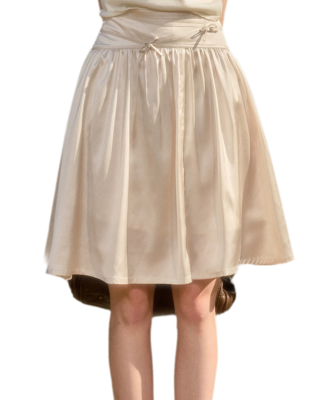 Satin Bow A-Line Skirt