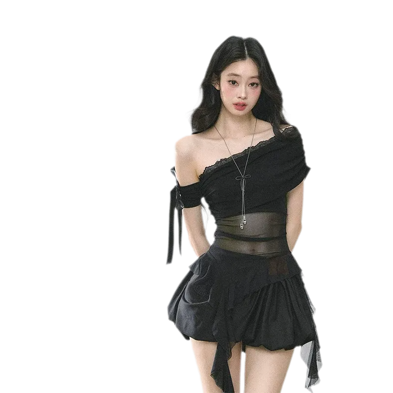 Sheer Off-Shoulder Tee