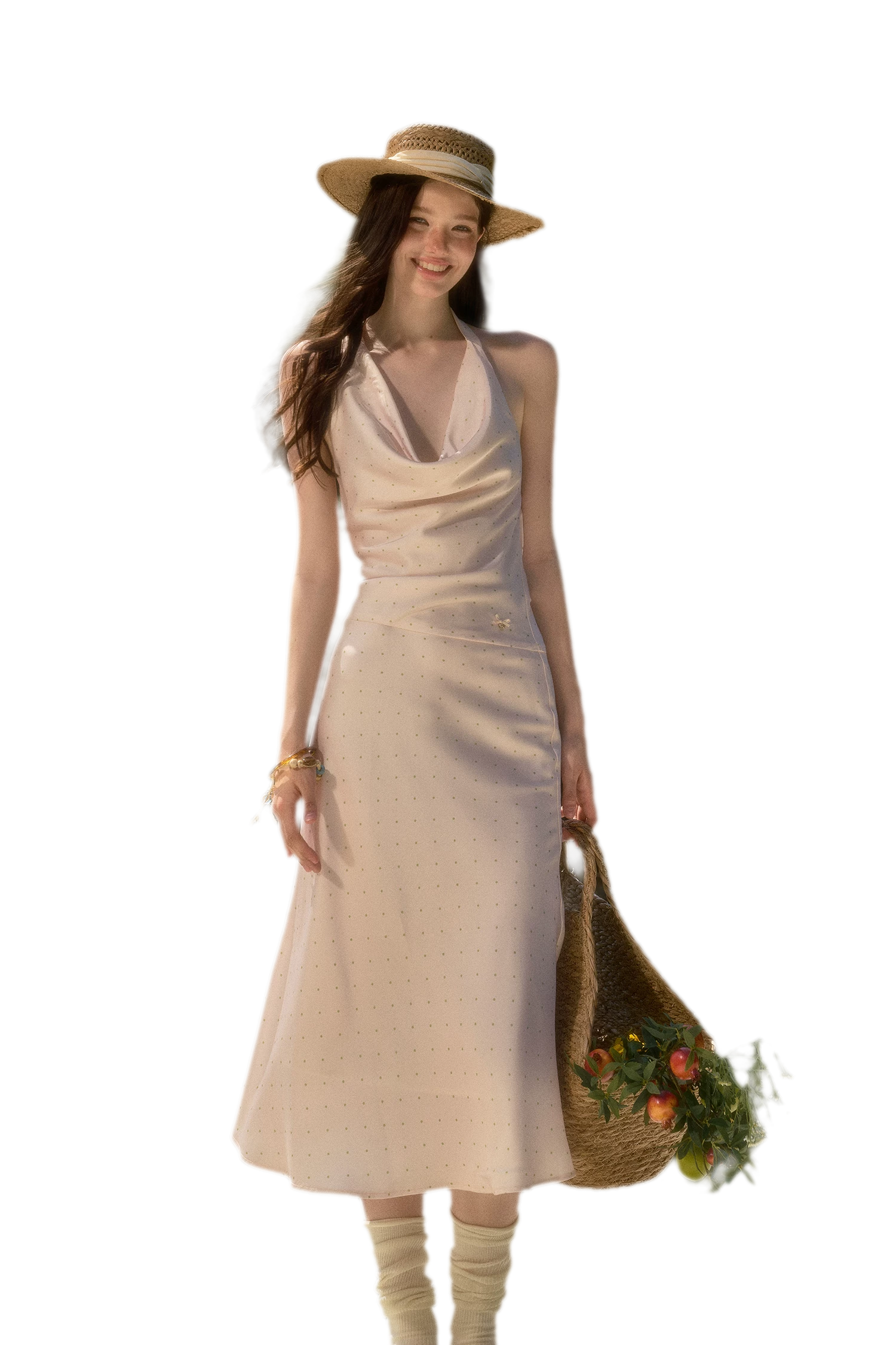 Satin Polka Dot Dress