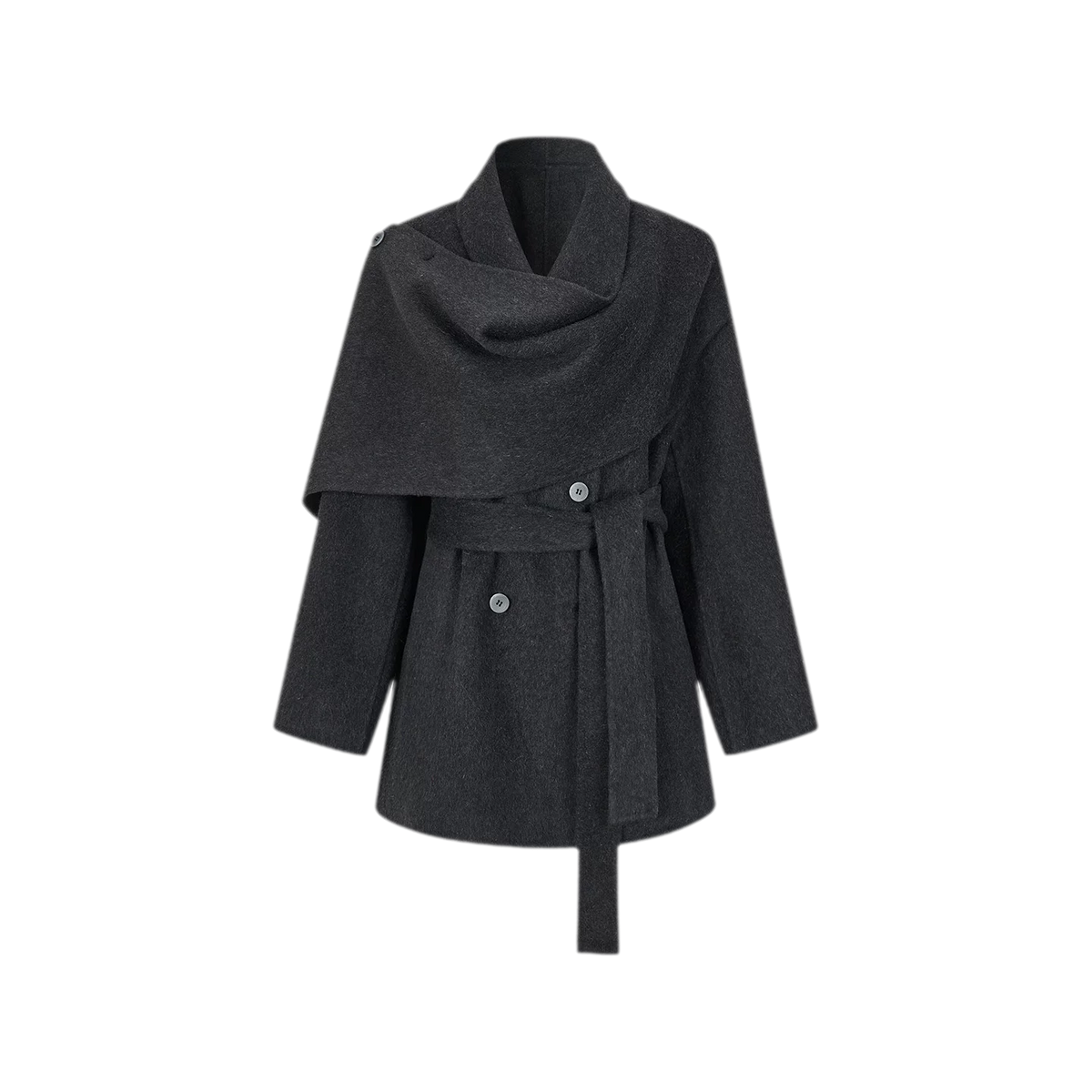 Double-Faced Wool Cape Coat