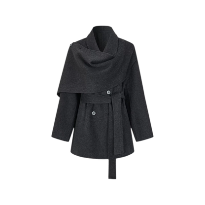 Double-Faced Wool Cape Coat