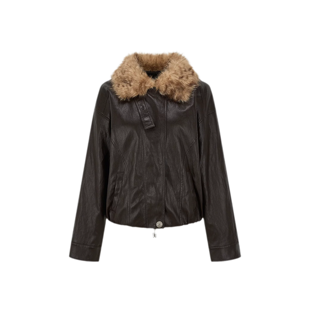 Metallic Leopard Collar Jacket