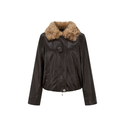 Metallic Leopard Collar Jacket