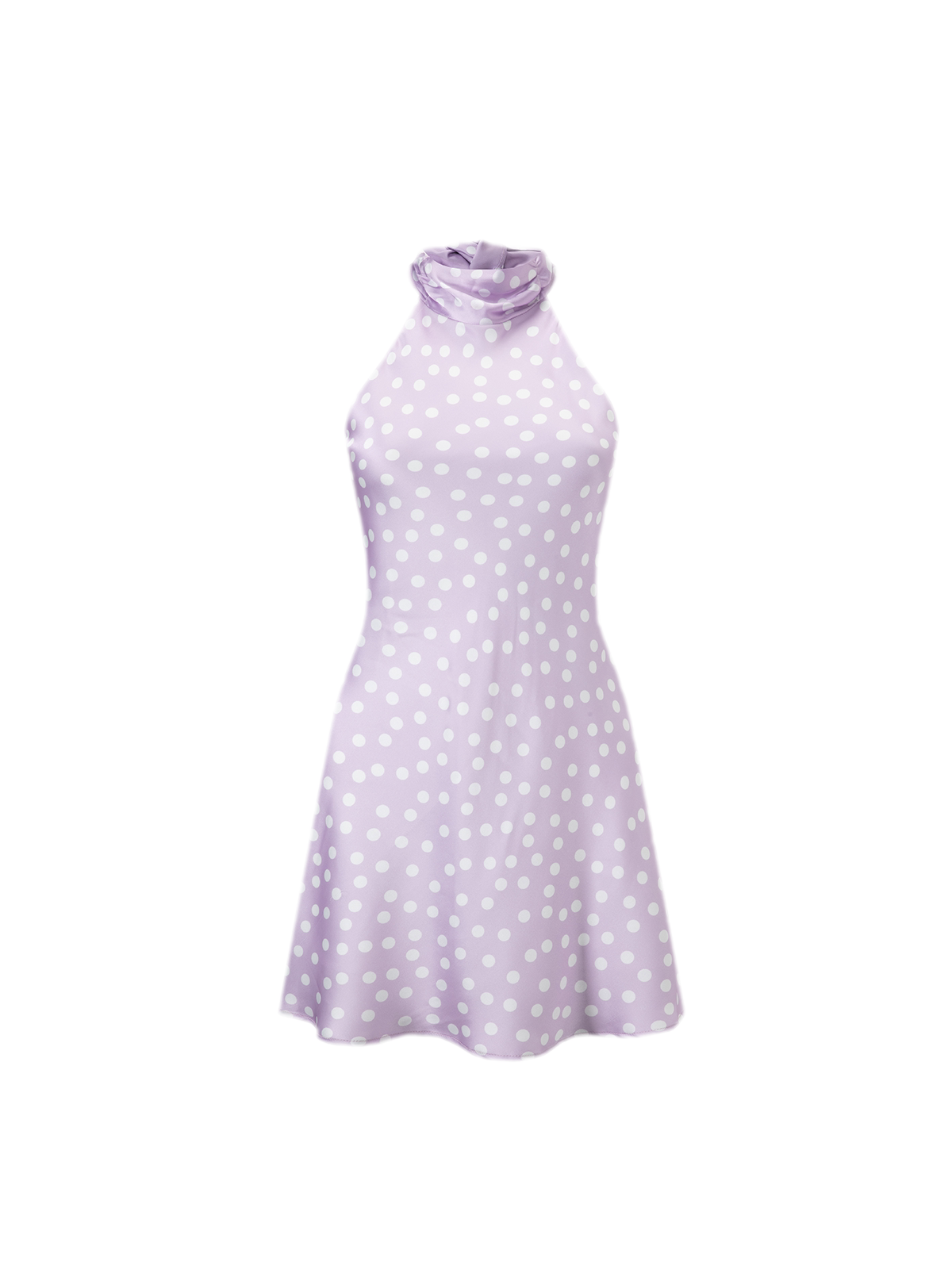 Glossy Polka Dot Halter Dress