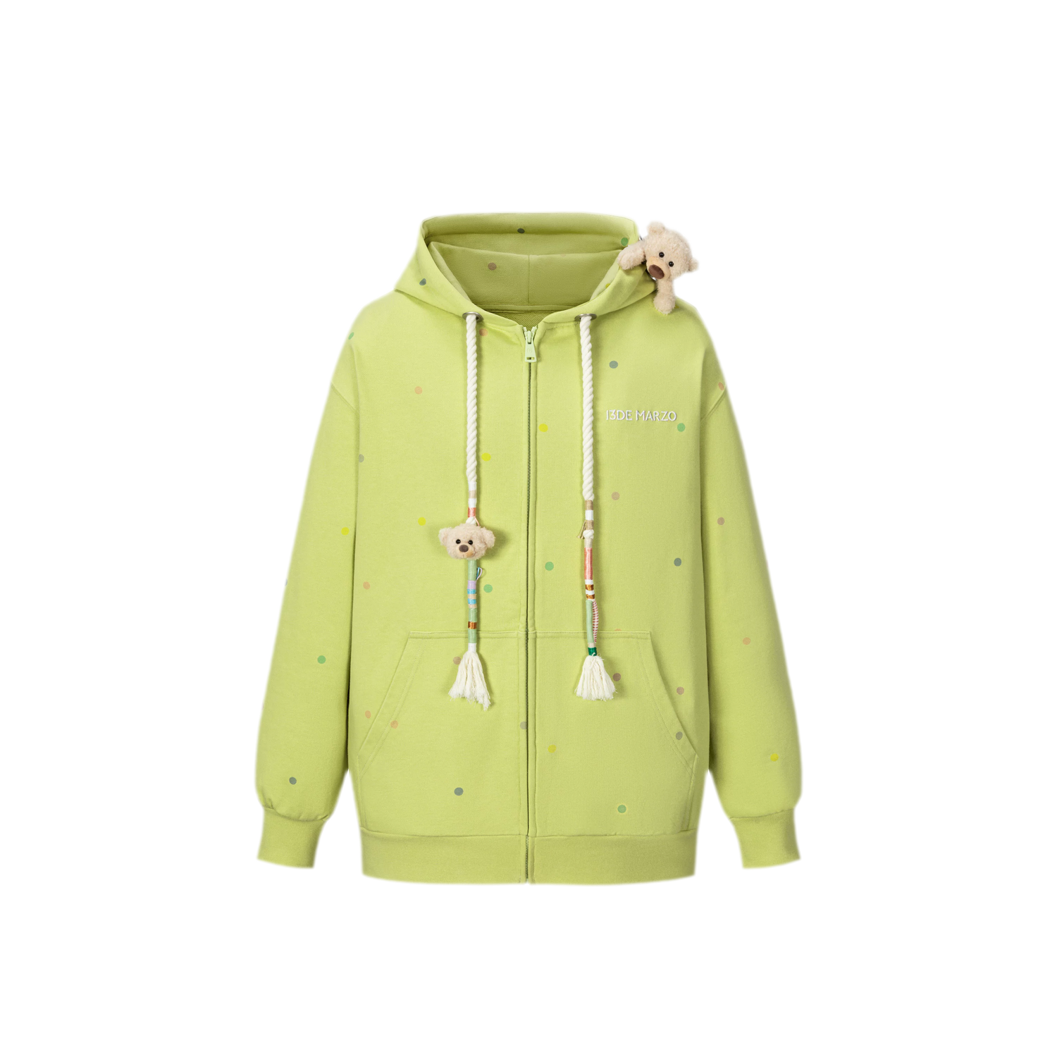 Polka Dot Embroidered Hoodie