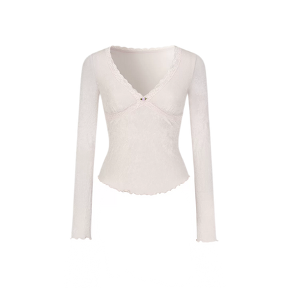 Acetate Velvet Lace Top