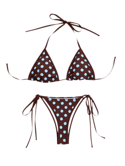 Blue Polka Dot Bra / S