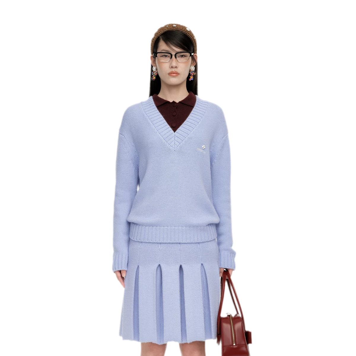 Wool Ribbed V-Neck Sweater