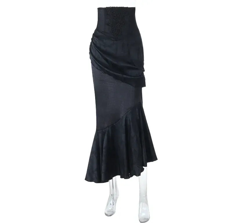 Ensemble jupe sirène gothique en jacquard