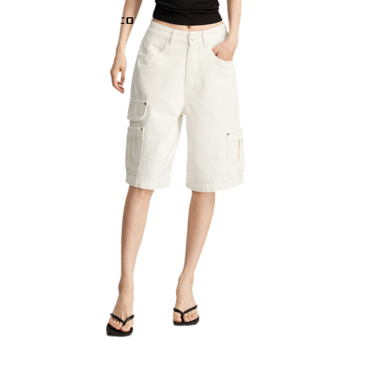 Wide-Leg Cargo Shorts
