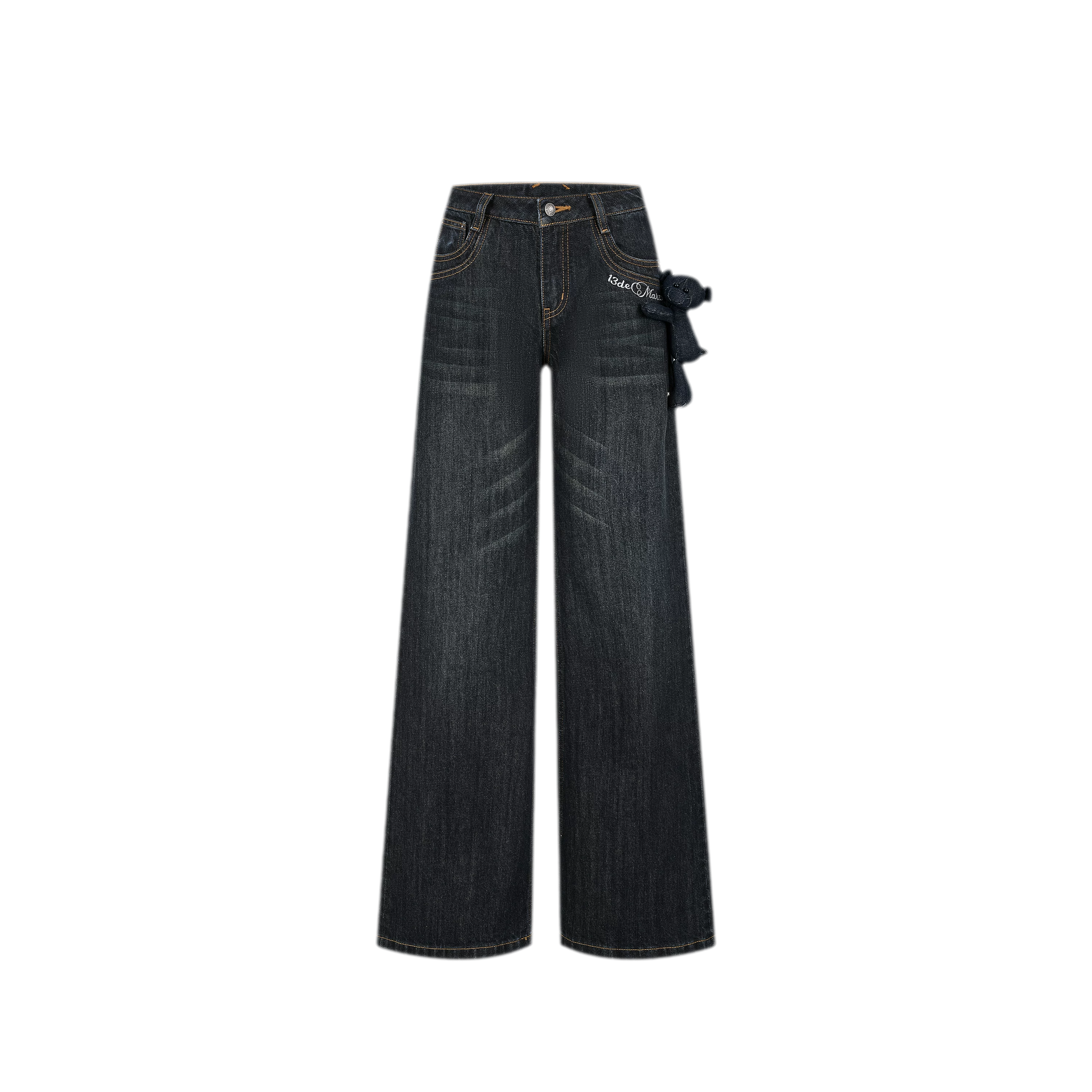 Mid-Low Waist Straight Jeans