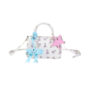 White Bag + Blue Butterfly Charm