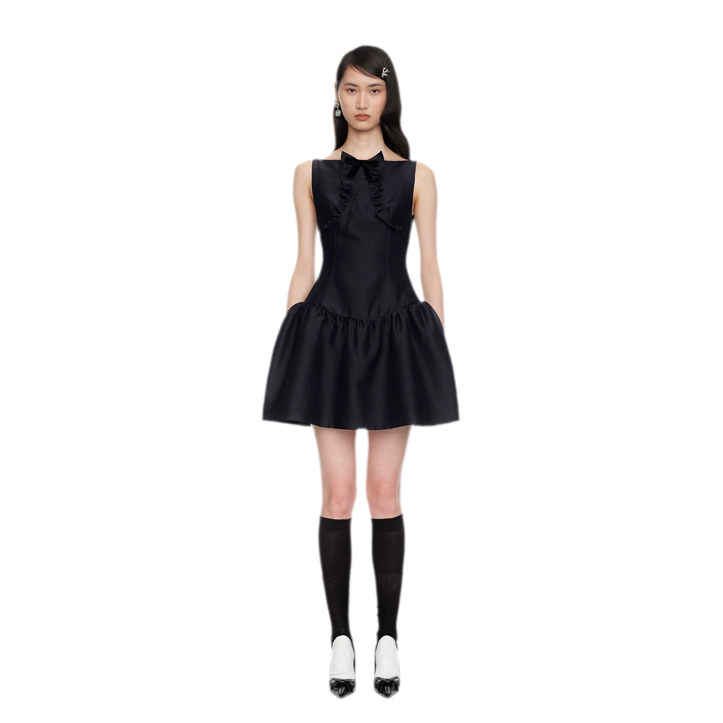 Ruffle Bowknot Mini Dress