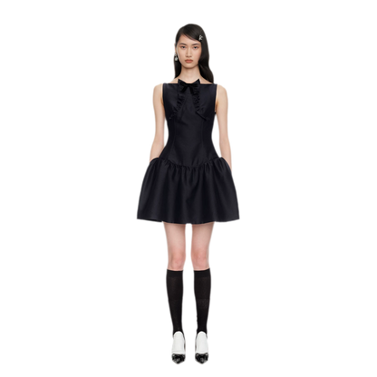 Ruffle Bowknot Mini Dress