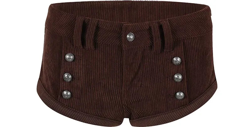 Corduroy Low-Rise Shorts