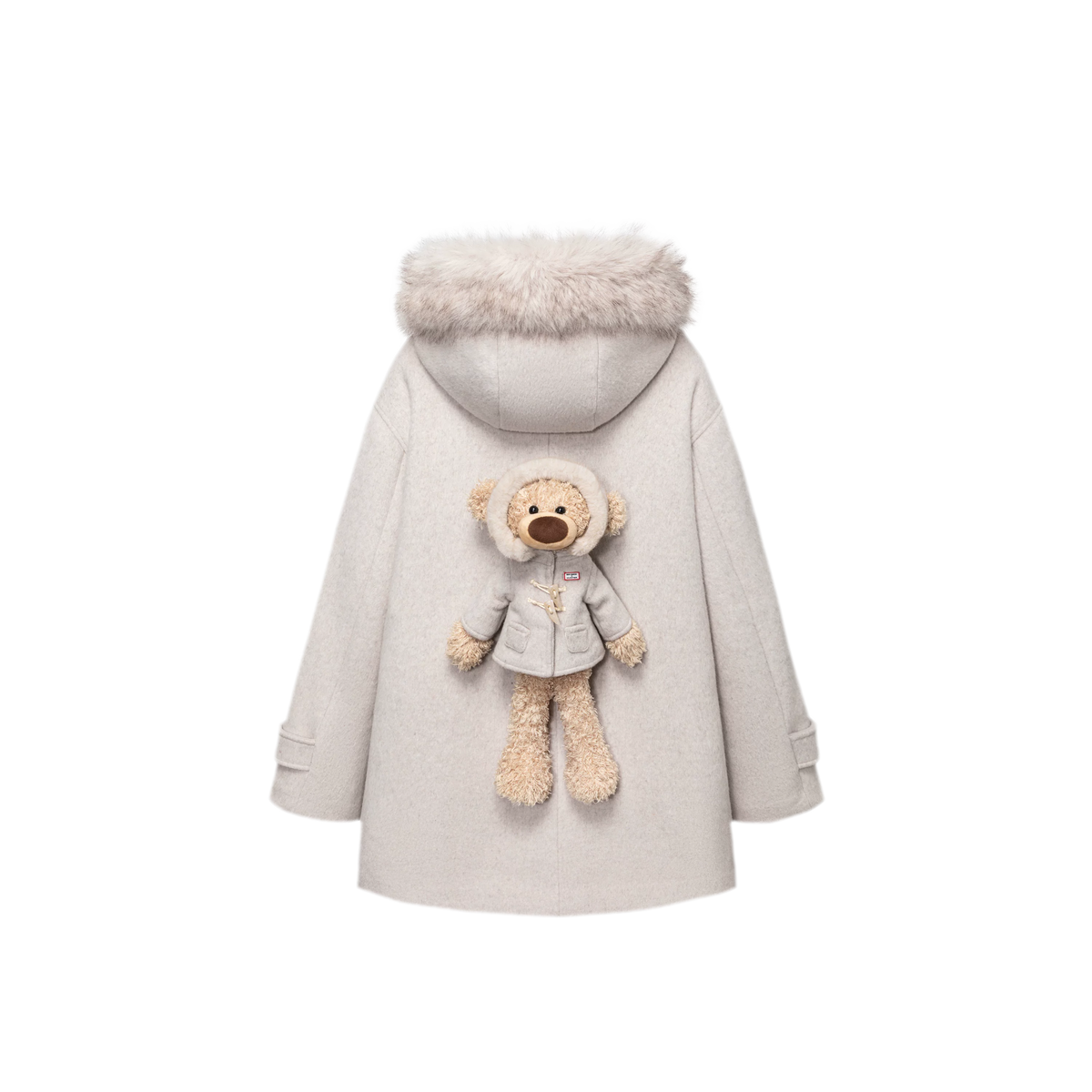Manteau en laine texturée à boutons brandebourg