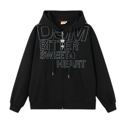 Raised Logo Zip Hoodie