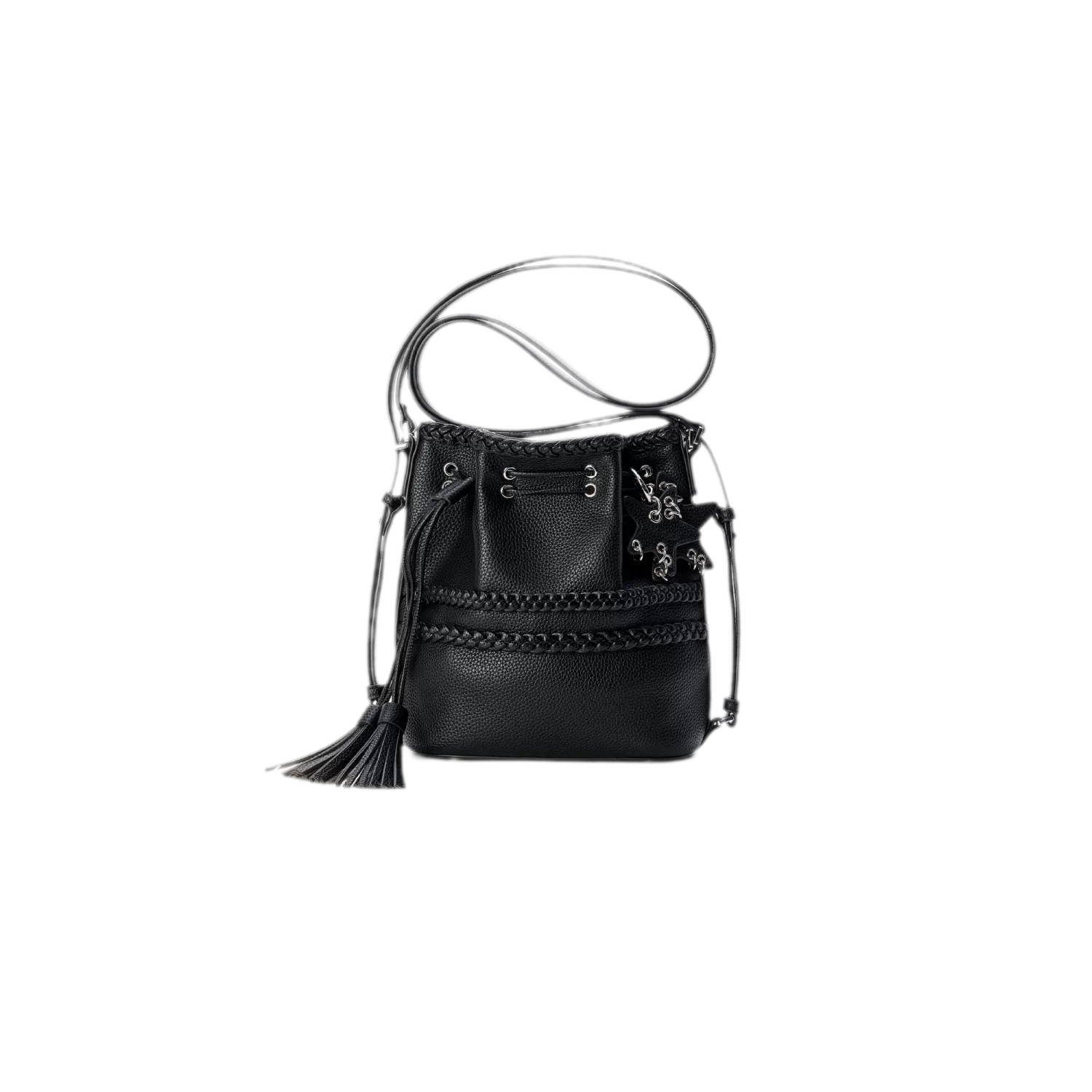 Braided Drawstring Bucket Backpack