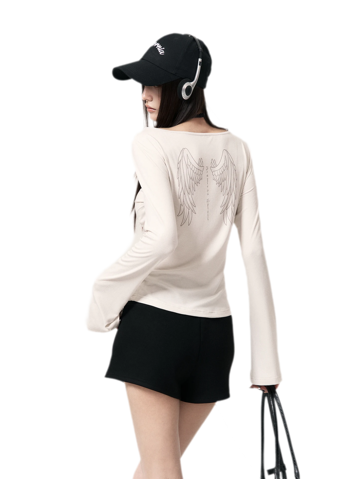 Angel Wing Printed Long-Sleeve Tee