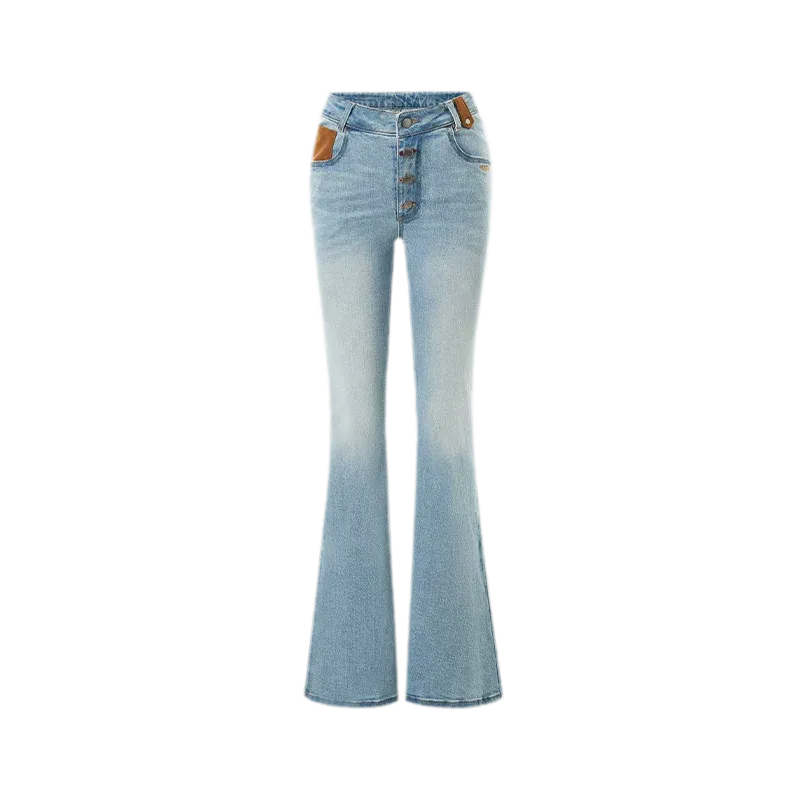 Contrast Wash Slim Flare Jeans