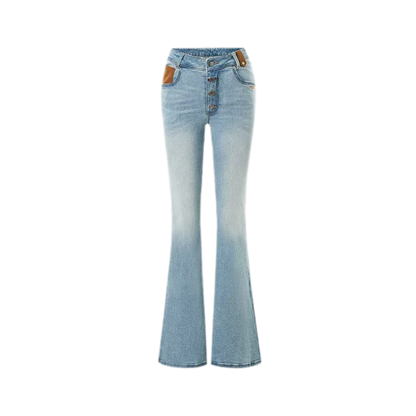 Contrast Wash Slim Flare Jeans