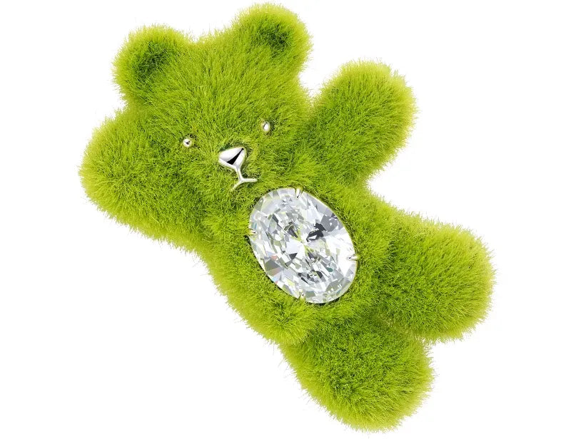 Green Bear Gem Hair Clip