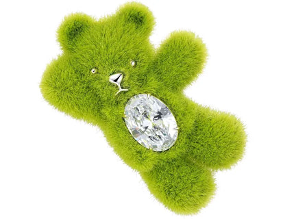 Green Bear Gem Hair Clip