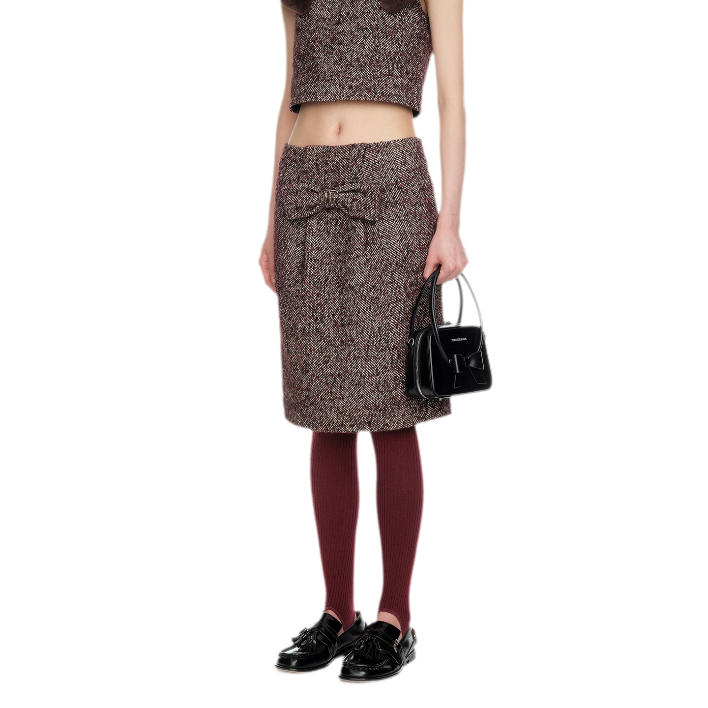 Bowknot Structured A-Line Skirt