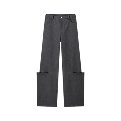 Wool Lace Low-Rise Trousers
