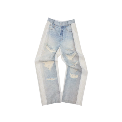 Washed Lace Straight Pants