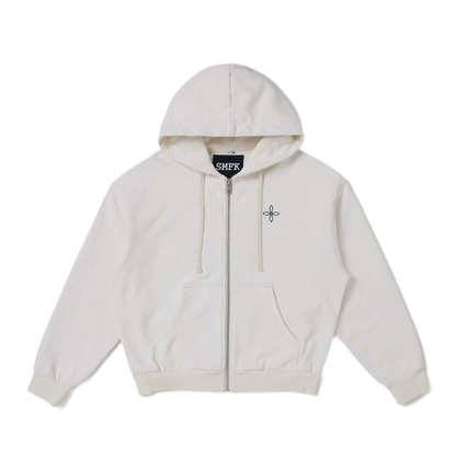 Cross Statue Oversized Zip-Up Hoodie