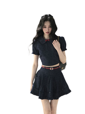 Navy Skirt + Belt (Pre-order) / XS